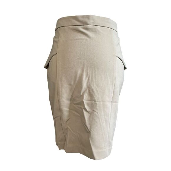 Willi Smith Cargo Mini Skirt Chino Tan Stretch Knit Pencil Ruffle Overlay 2 - Picture 1 of 6